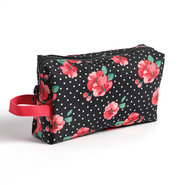 NOI DI NOTTE Zip Clutch - Polka Dots with Roses 