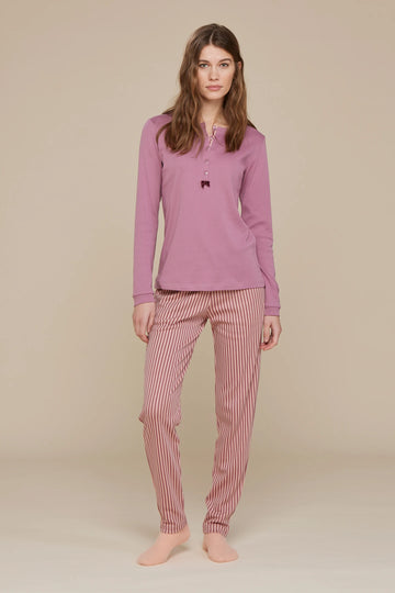 Women's warm cotton pajamas NOI DI NOTTE - Bear Stripe