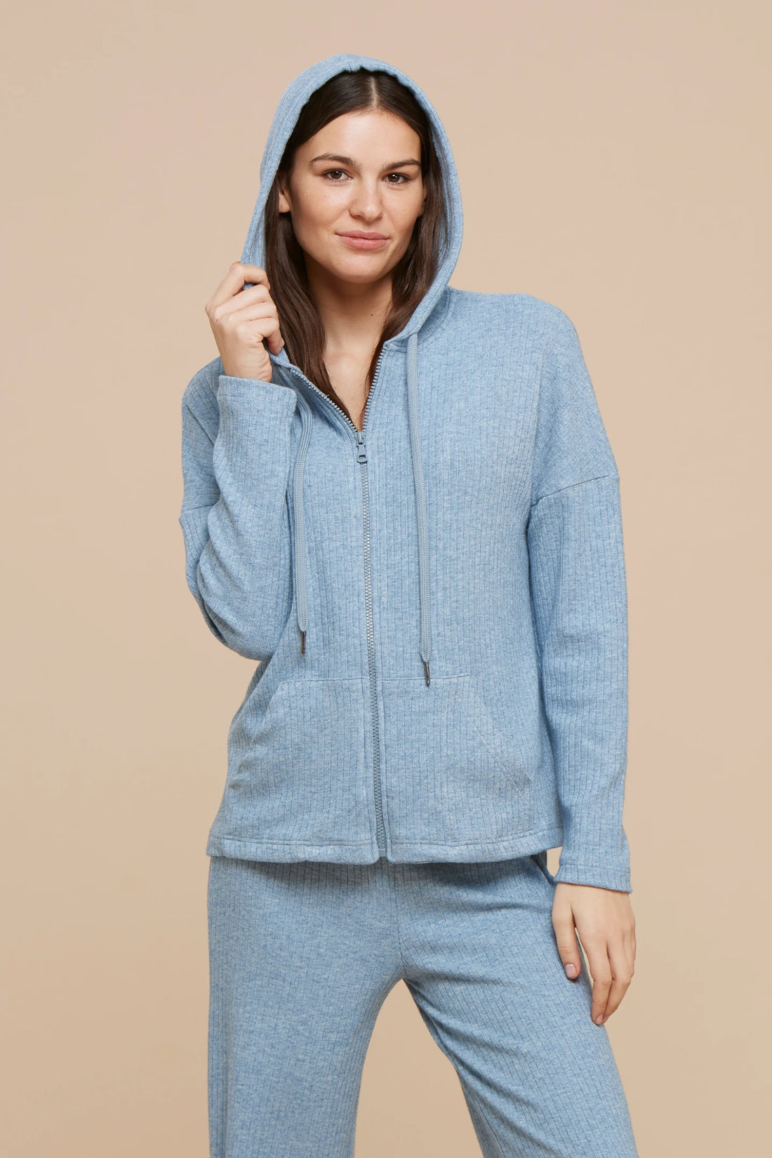 Completo Loungewear maglina a coste  NOI DI NOTTE - Costanza