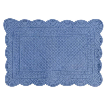 American Rectangular Quilted Placemat BLANC MARICLO' - Carmen Light Blue