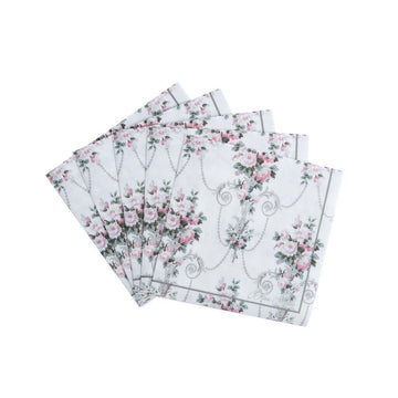 Set of 30 BLANC MARICLO' Paper Napkins - Vintage Floral