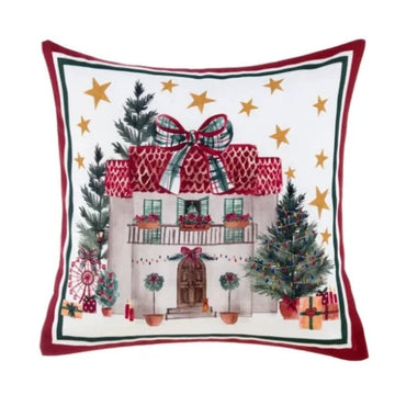 BLANC MARICLO' Printed Cotton Cushion - An Italian Christmas