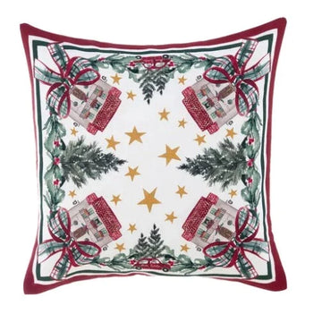 BLANC MARICLO' Printed Cotton Cushion - An Italian Christmas 30x30 