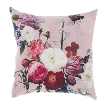 BLANC MARICLO' Printed Velvet Cushion - Flowers
