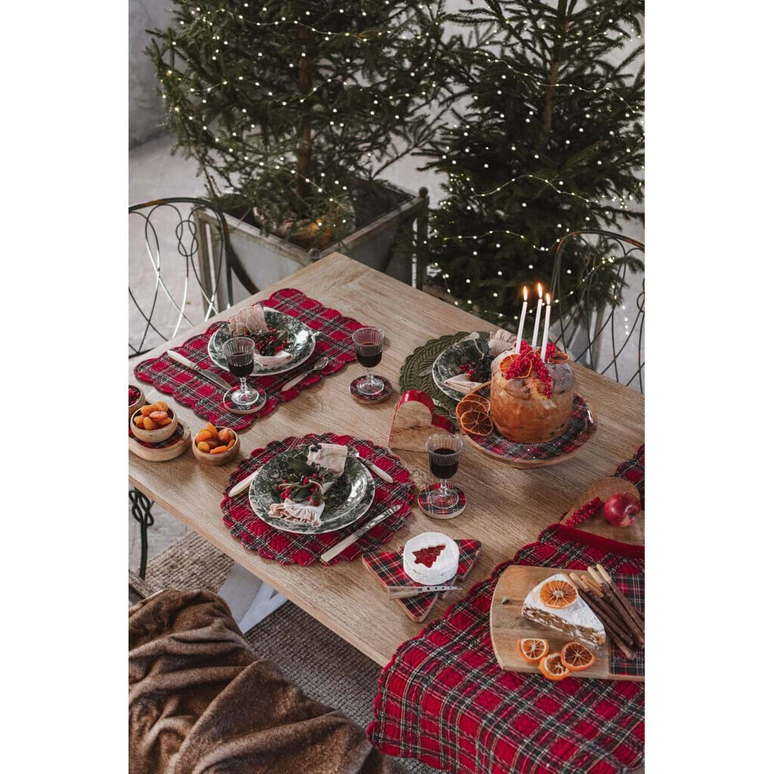 BLANC MARICLO' Bread Basket - Tartan