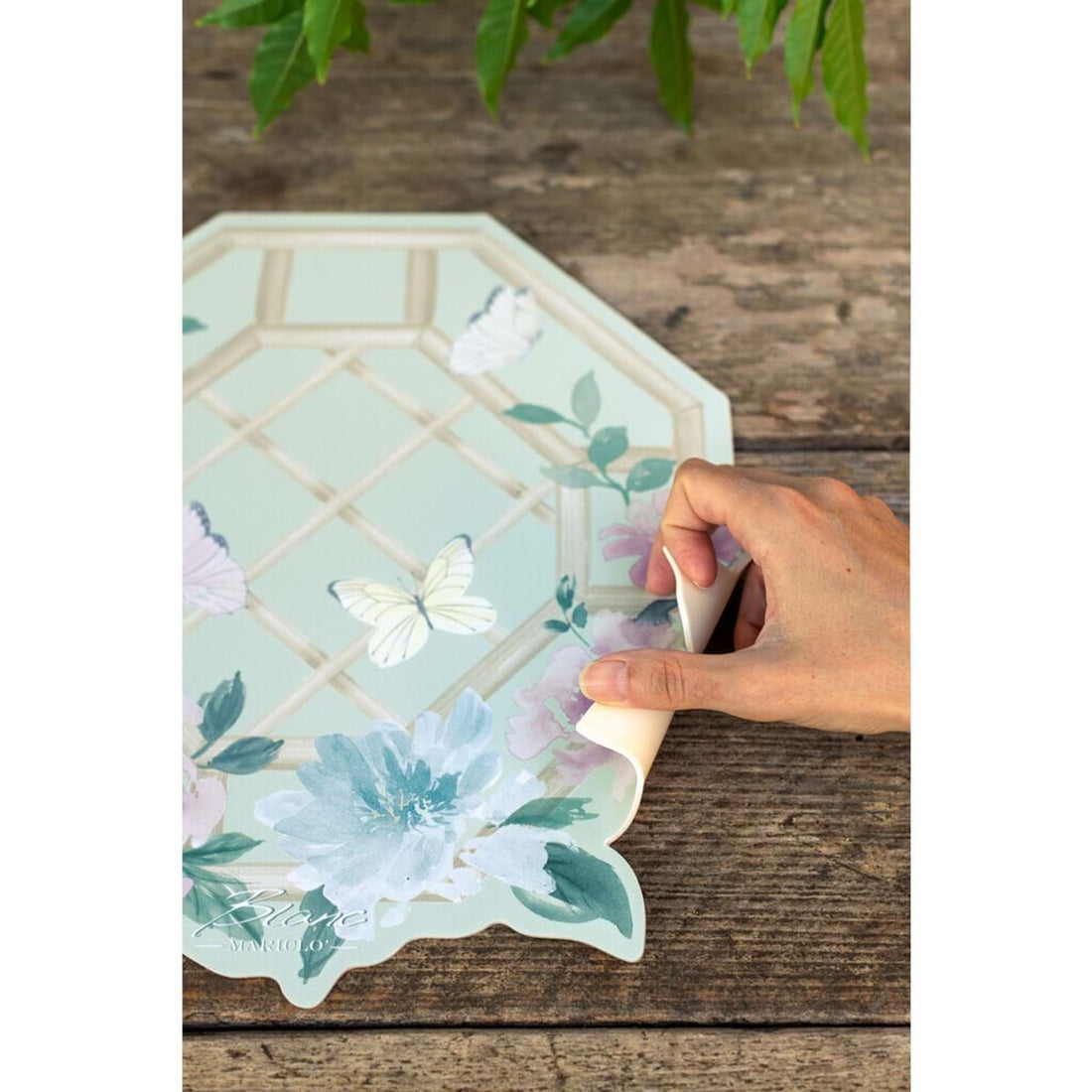 American Vinyl Placemat BLANC MARICLO' - Floral Twist 