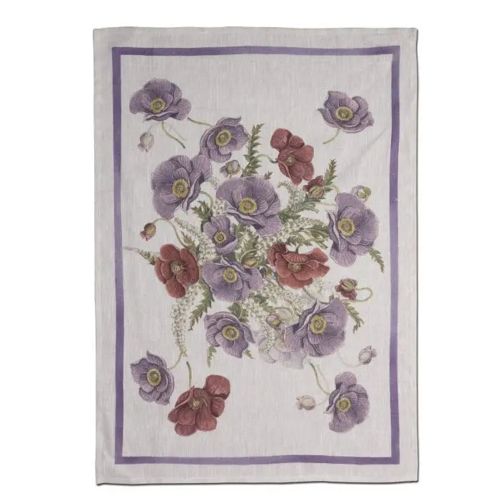 Pure linen tea towel TESSITURA TUSCANA - Poppy