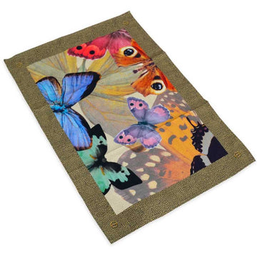 BORBONESE Cotton and Digital Print Kitchen Towel - Butterfly Grey