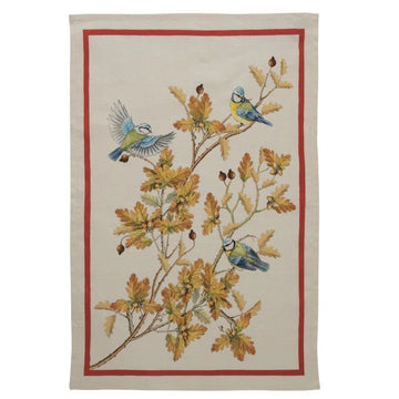 Pure Linen Tea Towel TUSCAN WEAVING - Red Goldfinch