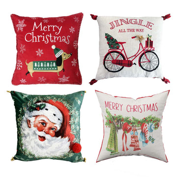Christmas Cushion Cover with Applications - Frost