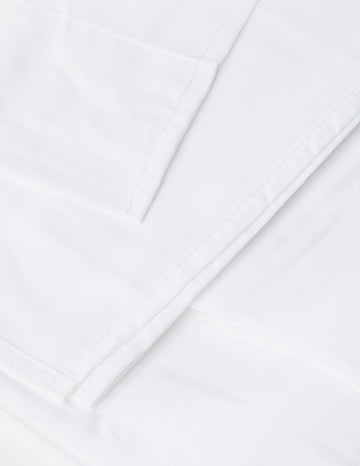 Completo Lenzuola Matrimoniale in Cotone Percalle SOMMA - Origami Bianco