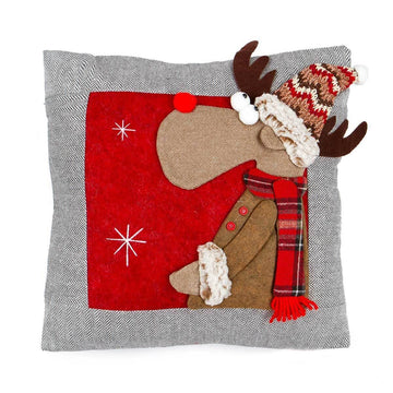Christmas Decor Cushion - Reindeer Pendant 