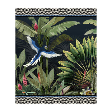 Plaid Velvet Blanket CASA ANVERSA - New Jungle Parrot dis.4
