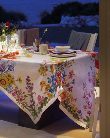 Pure linen tablecloth TUSCAN WEAVING - Floralia