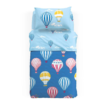 CALEFFI Single Quilted Cotton Bedspread - Hot Air Balloons