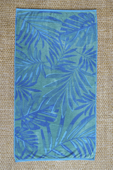 NOI DI NOTTE Beach Towel in Terry - Palma Green/Blue