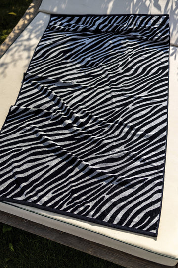 WE DI NIGHT terry beach towel - Zebra