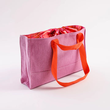 NOI DI NOTTE Beach Bag - Solid Color with bag closure