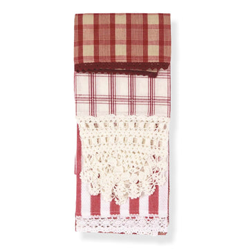 Set of 3 BLANC MARICLO' Cotton Tea Towels - Il Borgo Rosso