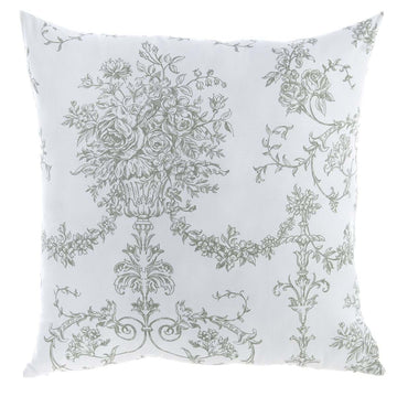 Blanc Mariclò Printed Cushion - Toile de Jouy