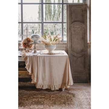 BLANC MARICLO' Cotton Tablecloth - Washed Cotton with Gala