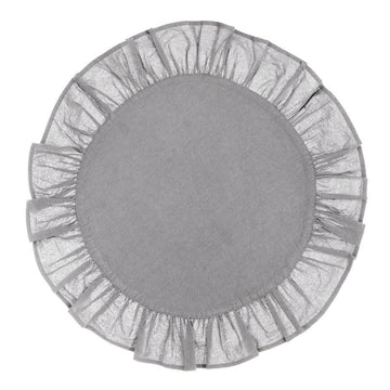 BLANC MARICLO' Round Breakfast Placemat - Frill Grey
