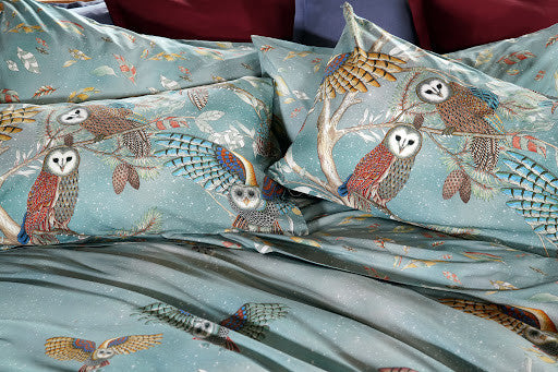 Cotton Percale Sheet Set TESSITURA TOSCANA - Bubo Owl