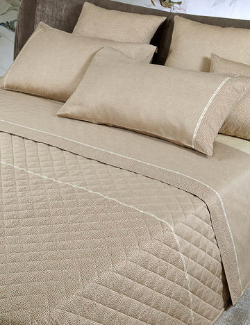 BORBONESE Double Quilted Satin Bedspread - Century Grey