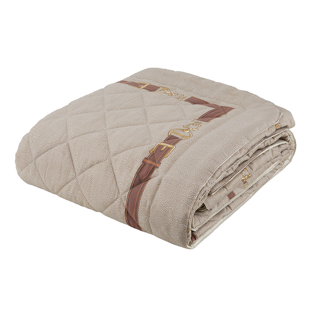 BORBONESE Satin Quilted Double Bedspread - Hazel Belt