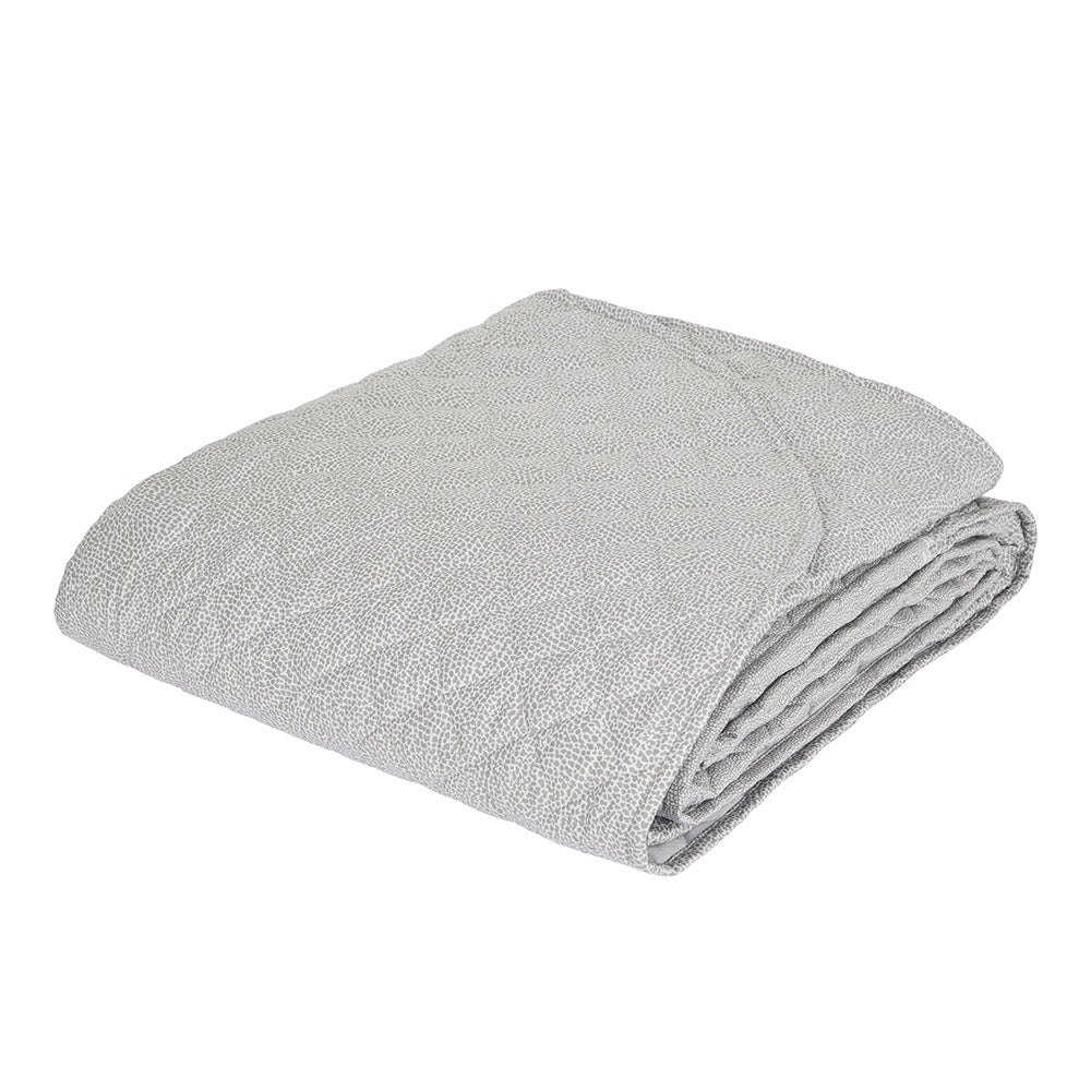 BORBONESE Double Quilted Satin Bedspread - Century Grey