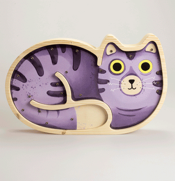 Fir Wood Lamp - Rufus Cat