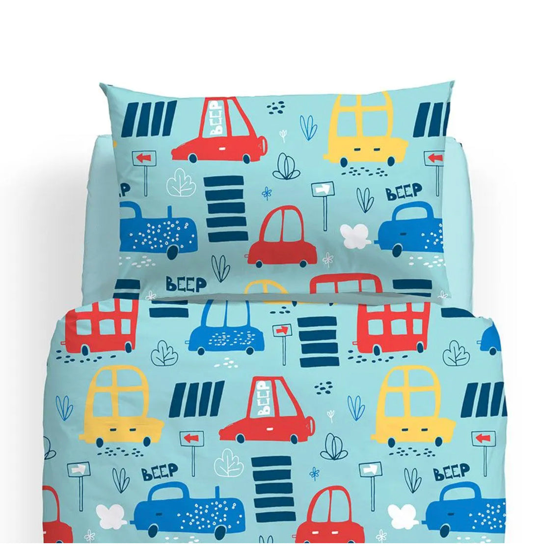 Single Duvet Cover Set in Cotton CALEFFI Kids - Beep