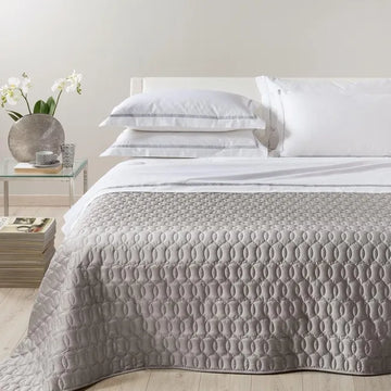 Quilted Double Bedspread in Cotton Satin CALEFFI - Rome