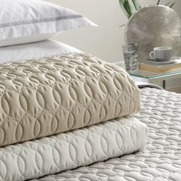 Quilted Double Bedspread in Cotton Satin CALEFFI - Rome