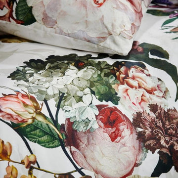 Double duvet cover set in satin ESSENZA HOME - Fleur Ecrù