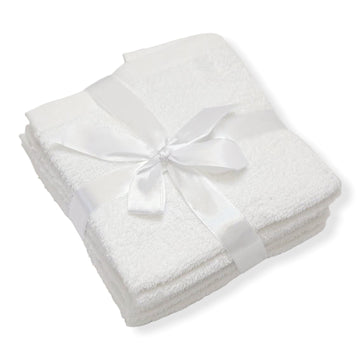 Set of 6 pure cotton sponge washcloths - plain colour