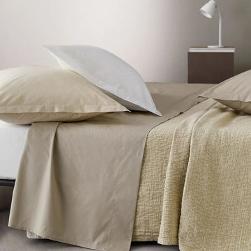 SOMMA Percale Cotton Double Flat Sheet - Origami