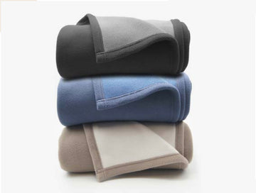 Double Color Solid Color Fleece Plaid - Shein