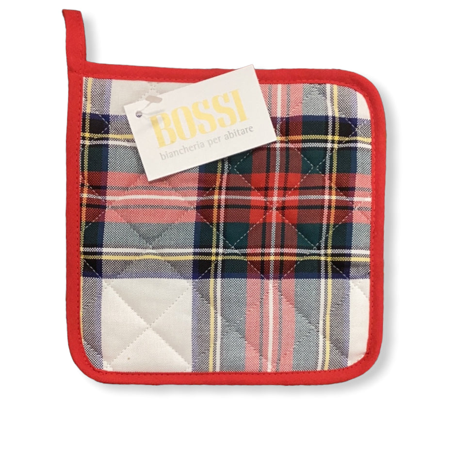 BOSSI yarn-dyed cotton kitchen potholder - Tartan