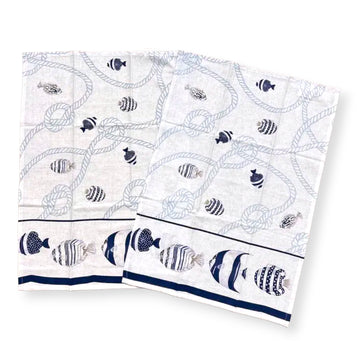 Tea towels set of two pieces in Panama Cotton - Samos