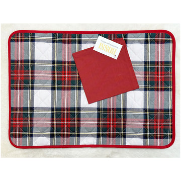 BOSSI Quilted Breakfast Set with Napkin - Tartan