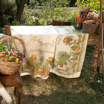 Pure Linen Tablecloth TUSCAN WEAVING - Balcon Potager