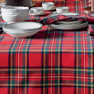 Tino Cotton Tablecloth in BOSSI Thread - Red Tartan