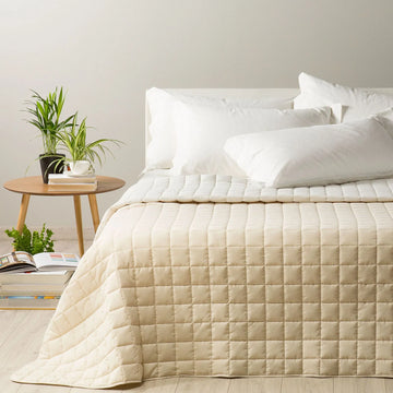 CALEFFI Microfibre Quilted Bedspread - Modern Solid Color